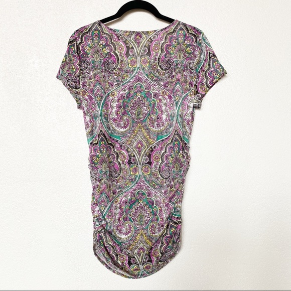 INC International Concepts Paisley Ruched Top Size Medium - Picture 9 of 9